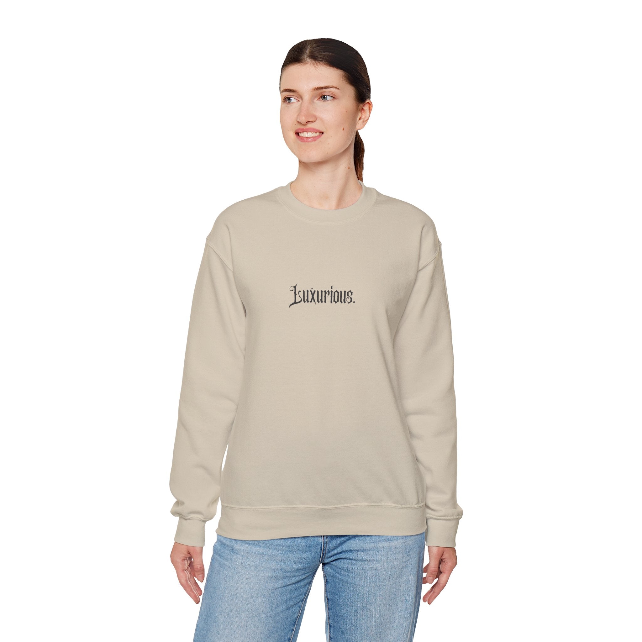 Luxurious Graphic Sweatshirt — Gothic Script & Cosmic Lips Crewneck - Eamden