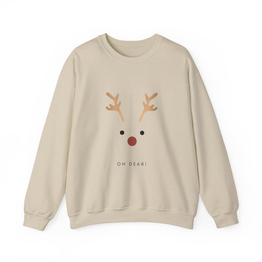 Reindeer Face 'Oh Dear!' Crewneck Sweatshirt - Eamden