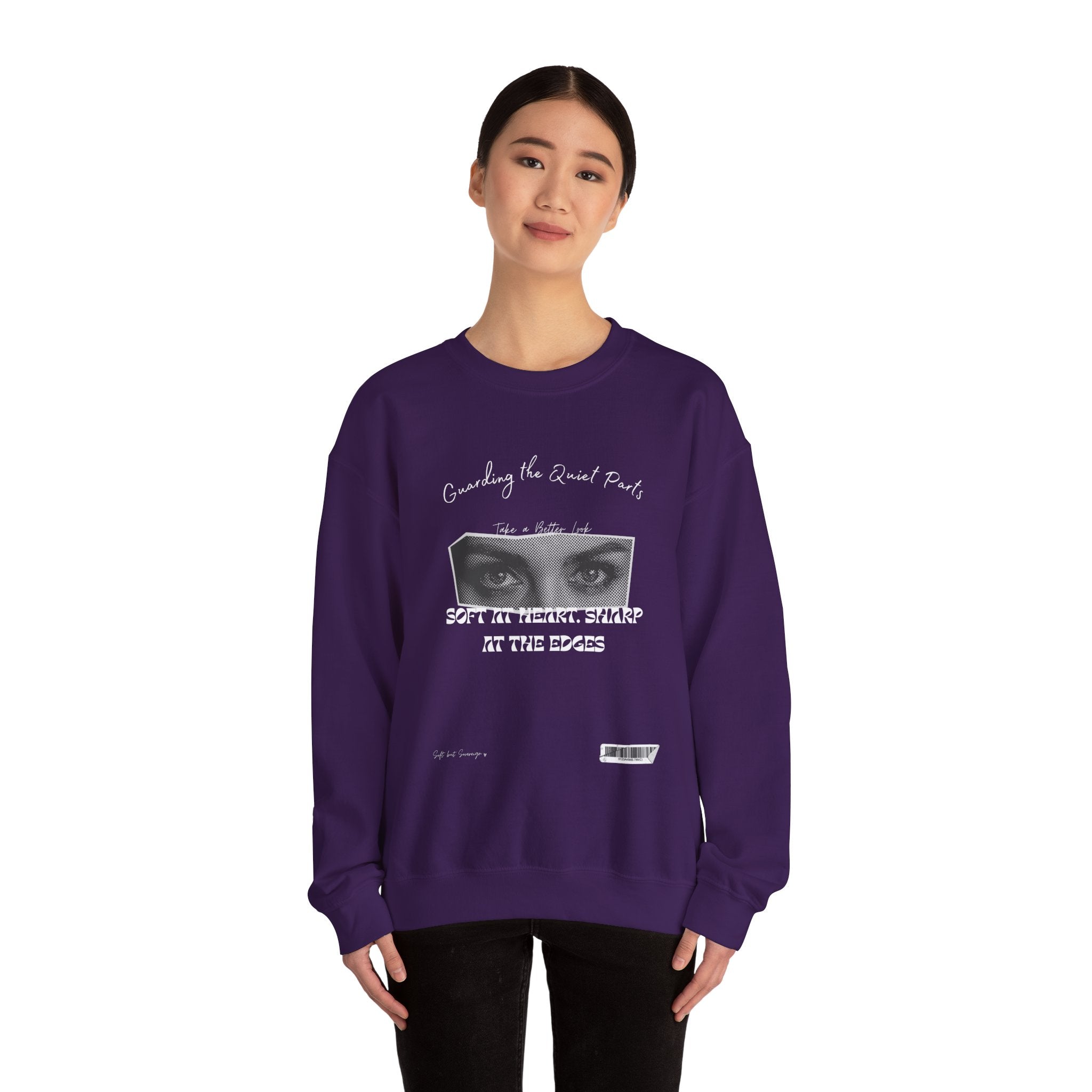 Softness & Boundaries Crewneck Sweatshirt — Inspirational Feminine Quote - Eamden