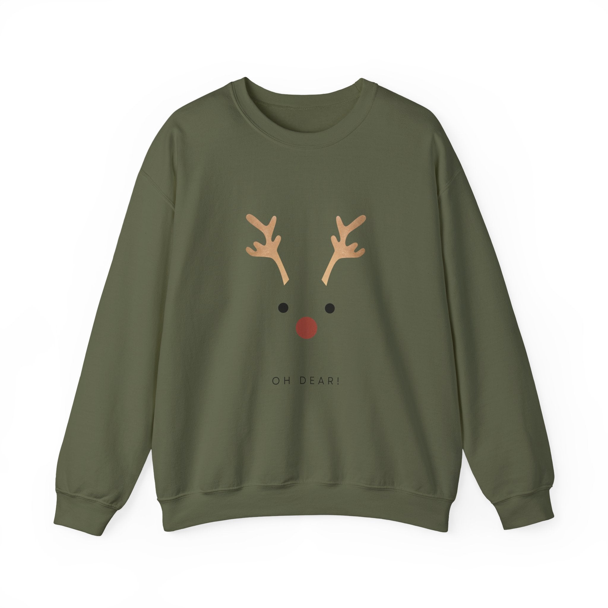 Reindeer Face 'Oh Dear!' Crewneck Sweatshirt - Eamden